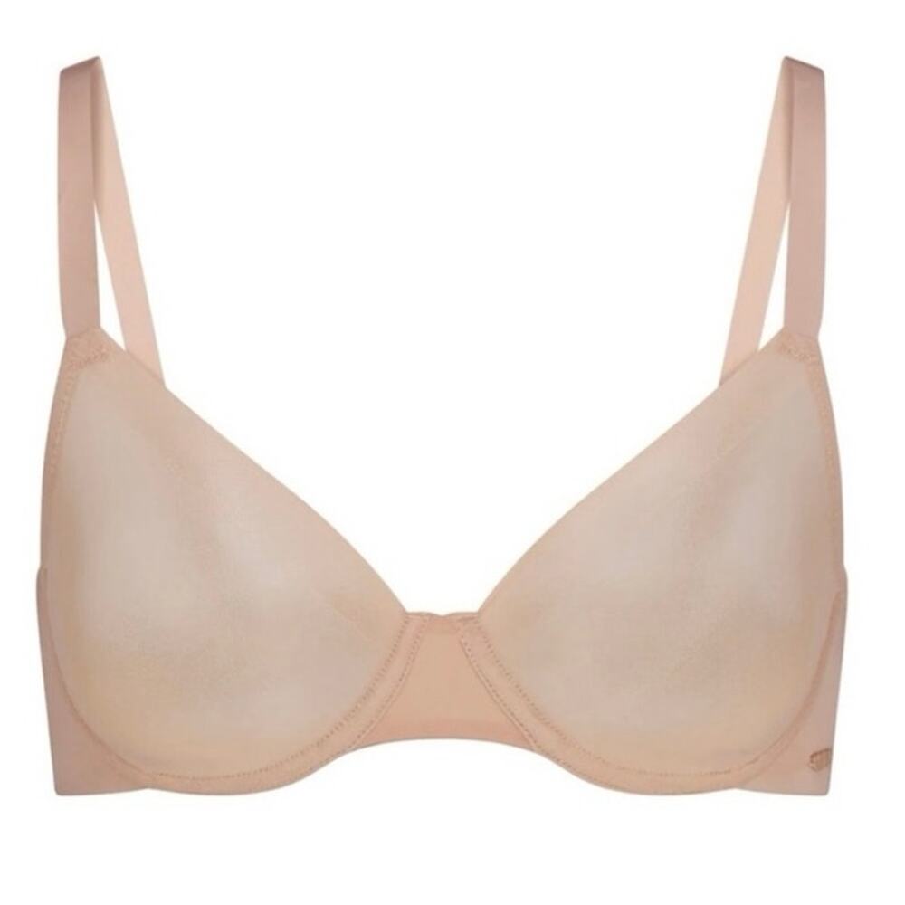 SKIMS BR-DEM-1883 No Show Molded Unlined Demi Bra Clay - 32D - NWT